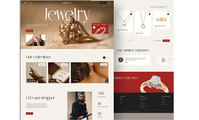 Gig Preview - Design a sales driven, visually stunning jewelry shopify or wix store for you