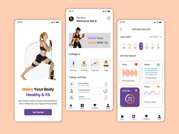 Gig Preview - Build fitness app healthcare mobile app, gym app development figma ui ux design