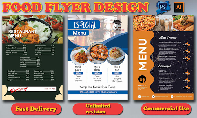 Gig Preview - Design stunning restaurant marketing flyers and food flyers