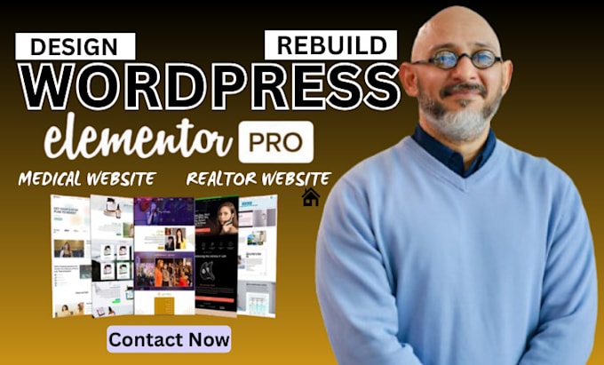 Gig Preview - Build medical website healthcare business or real estate website elementor pro