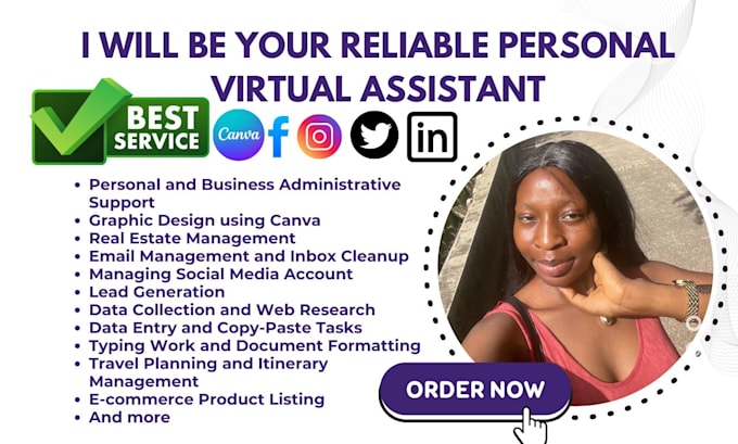 Gig Preview - Be virtual assistant for administrative task and admin personal assistant expert