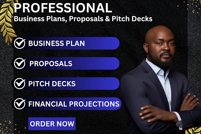 Gig Preview - Prepare a topnotch business plan, proposal, pitch deck, financial analysis