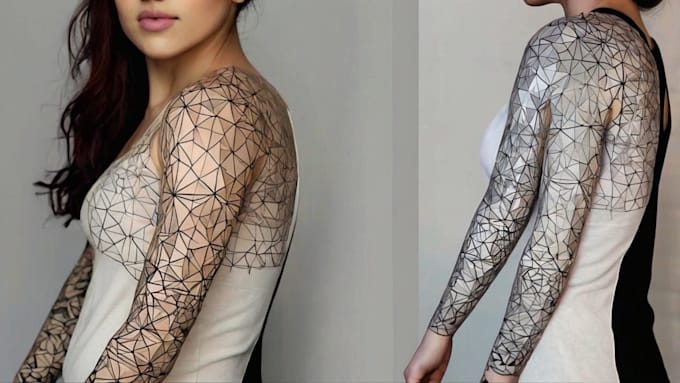 Gig Preview - Create sleeve tattoo design in geometric style