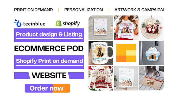 Gig Preview - Shopify print on demand product personalization in teeinblue, zepto personalizer