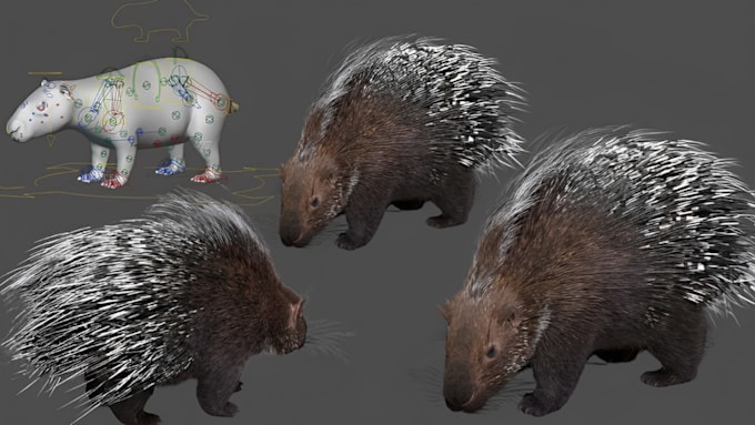 Gig Preview - Create 3d character realistic animal model, animal animation 3d animal animation