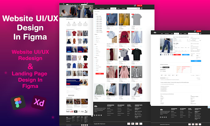 Gig Preview - Create an ecommerce website dashboard and redesign UI UX design in figma