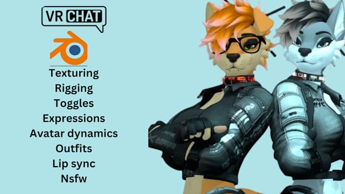 Gig Preview - Edit and create custom vrchat avatar, furry avatar, 3d character model, nsfw ava