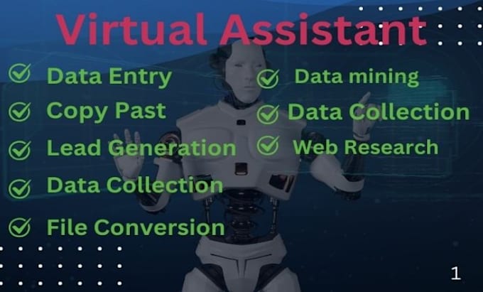 Gig Preview - Do any virtual assistant, data entry and web research job