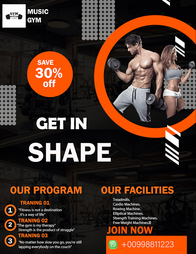 Gig Preview - Design gym, fitness, health, social media kit, event flyer