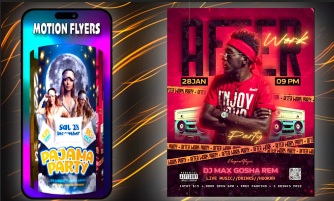 Bestseller - create animated motion flyers and posters for parties and events