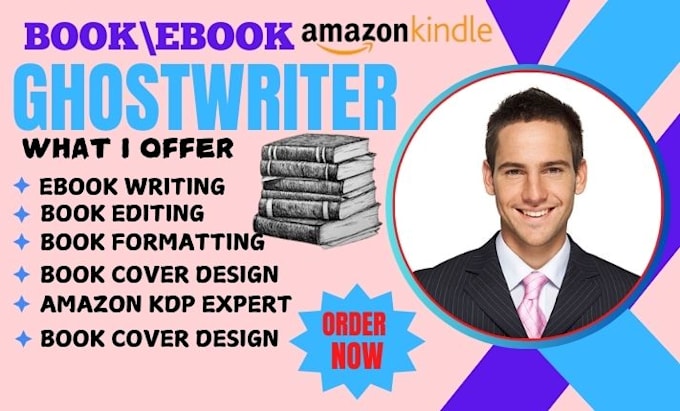 Gig Preview - Be your ebook ghostwriter, amazon kindle ebook writer, ebook writing