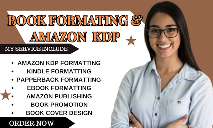 Gig Preview - Do kindle book formatting for amazon kdp papperback formatting ebook formatting