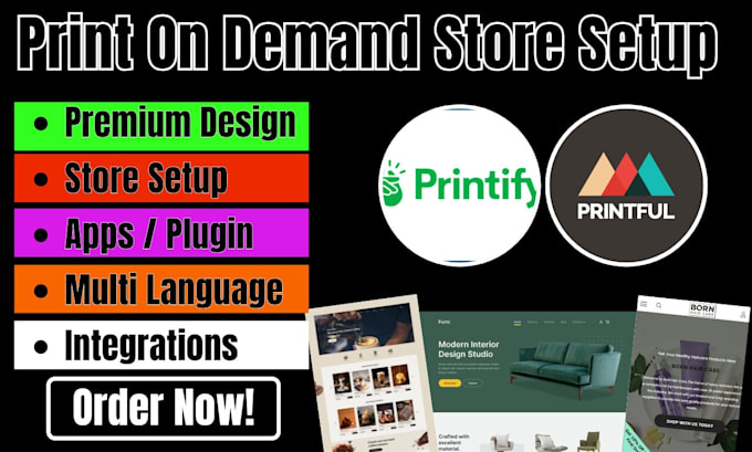 Gig Preview - Build shopify redesign printful printify  dropshipping store website development