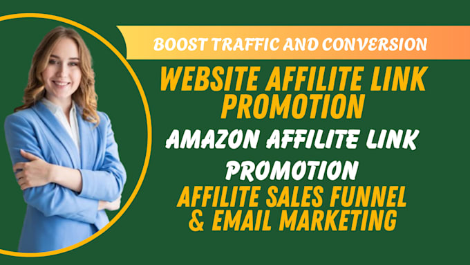 Gig Preview - Web sites affiliate link promotion amazon email marketing website link promotion