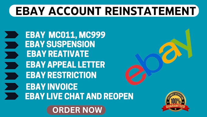 Gig Preview - Do ebay reinstatement ebay suspension ebay restriction mc011 mc999 ebay reopen