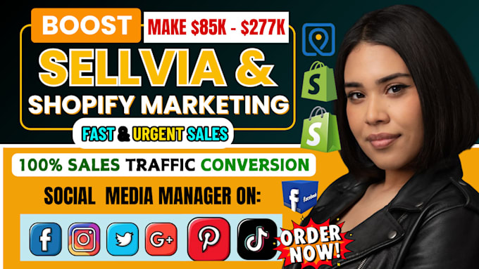 Gig Preview - X25 shopify sales boost promotion sellvia marketing autods tiktok shop fb ads