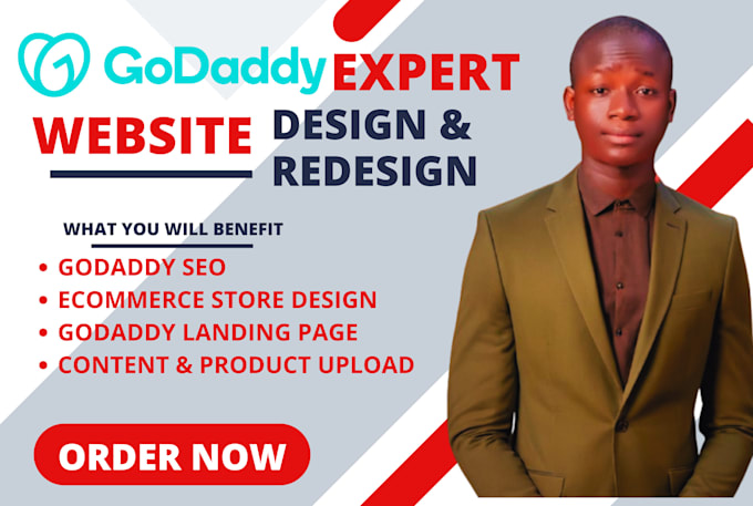 Gig Preview - Design and redesign responsive godaddy website,  godaddy website development