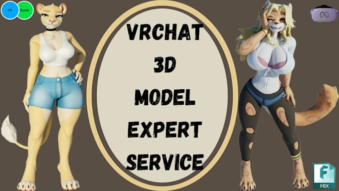 Gig Preview - Make a quality custom detailed vrc avatar, furry avatar, 3d model, nsfw