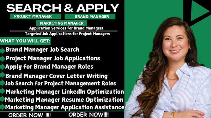 Gig Preview - Search and apply brand manager project manager marketing manager reverse recruit