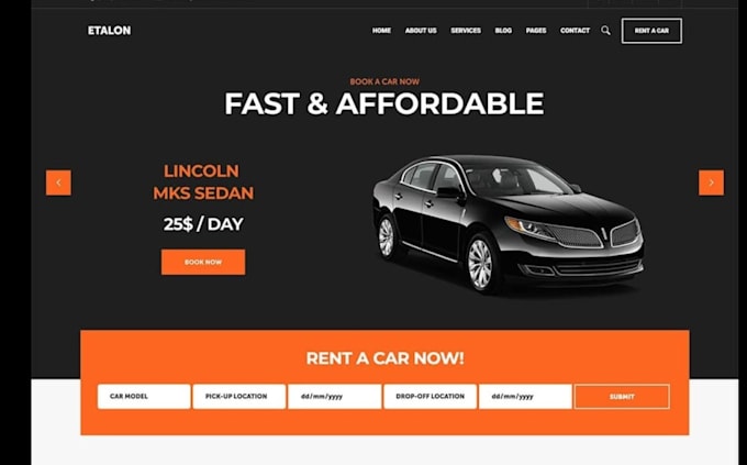 Gig Preview - Car rental website car rental car dealership booking website