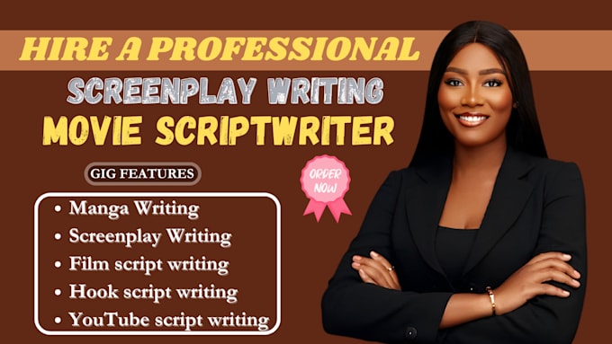 Gig Preview - Write film script writing, hook script writing, youtube script writing