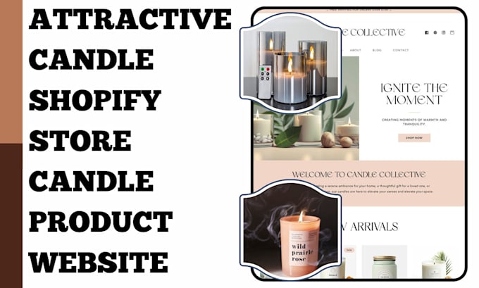 Gig Preview - Create a professional luxury scented candle shopify dropshipping store