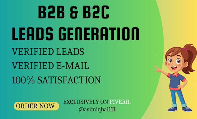 Gig Preview - Generate high quality business leads , with email ,business name etc