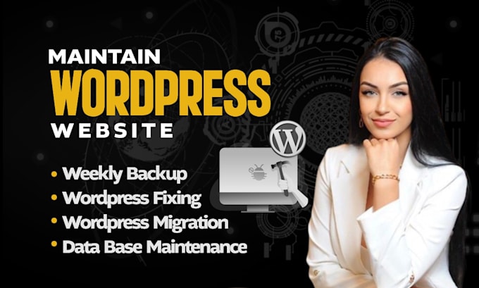 Gig Preview - Fix wordpress errors, wordpress website maintenance, bug fixes, website update