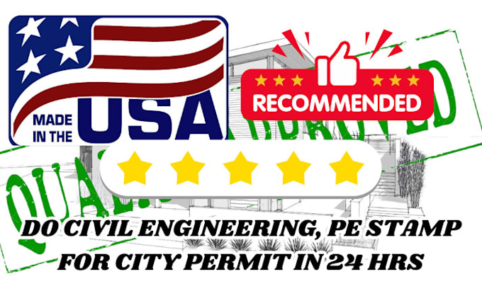 Gig Preview - Do civil engineering, minnesota, wisconsin, oklahoma, pe stamp for city permit