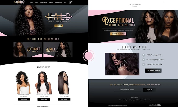 Gig Preview - Hair extension shopify store wix hair extension website dropshipping store