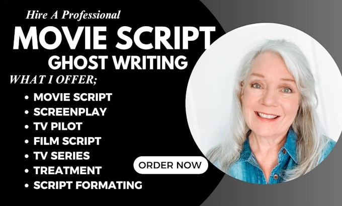 Gig Preview - Write movie script, feature film script, tv series, tv screenplays screenwriting