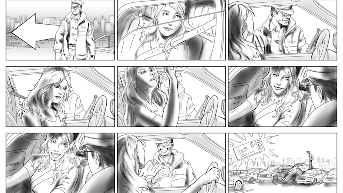 Gig Preview - Draw storyboard, nsfw anime, horror comic, comic strip, line art for commercial