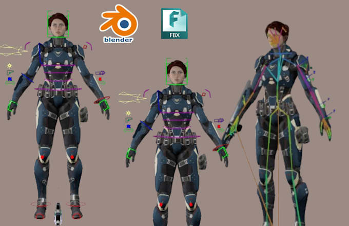 Gig Preview - Do 3d character rigging facial rig 3d animal rigging  in maya unreal blender