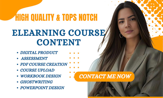 Gig Preview - Create elearning course content, digital product, assessment,pdf course creation