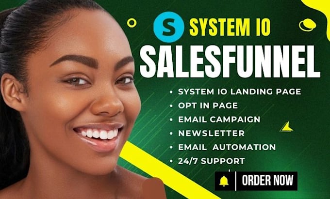 Gig Preview - Build systeme io sales funnel, systeme io landing page, getresponse landing page