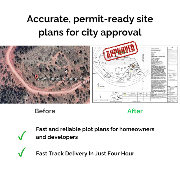 Gig Preview - Draw  site plan for guaranteed city permit in just four hours