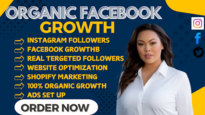 Gig Preview - Do super fast organic facebook and instagram growth followers and engagement