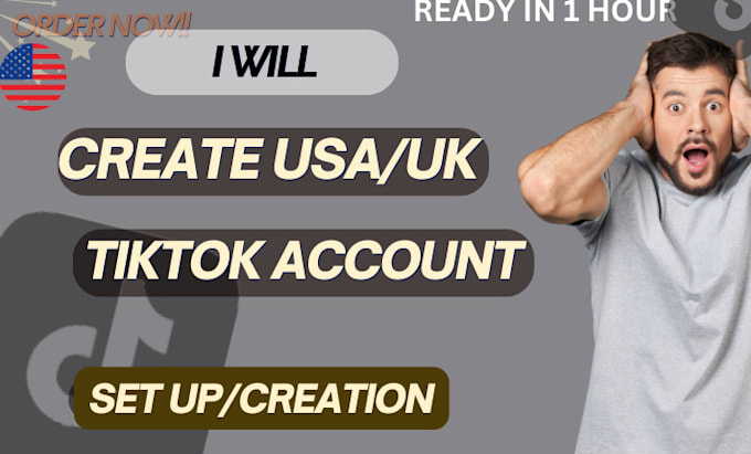 Gig Preview - Create usa tiktok account usa tiktok shop usa tiktok account uk tiktok account