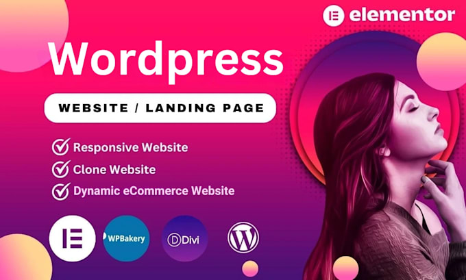 Gig Preview - Build responsive professional wordpress website design ecommerce or blog website