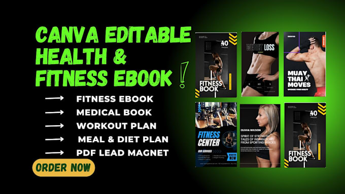 Gig Preview - Do editable health and fitness ebook, pdf lead magnet design in designrr, canva