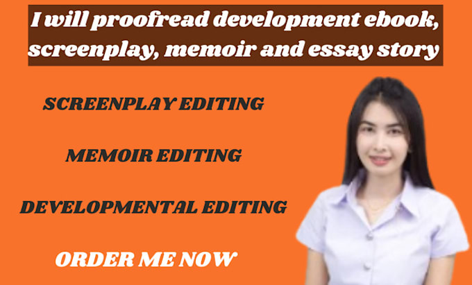 Gig Preview - Proofread development ebook, screenplay, memoir and essay story