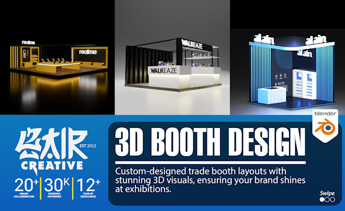 Gig Preview - Design custom 3d booth, backdrop and trade show banner design attract customer