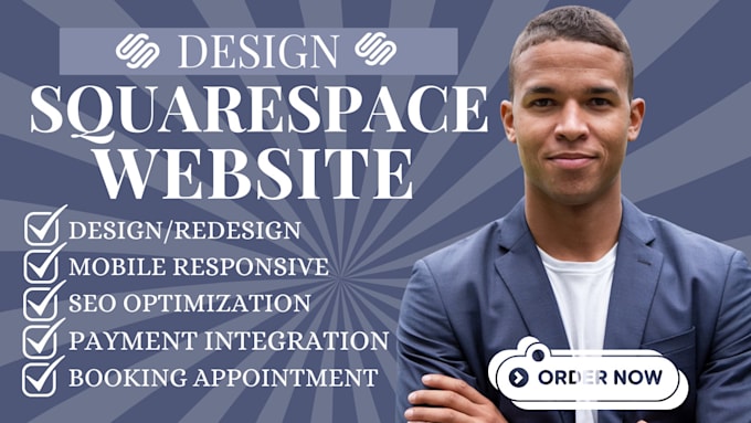 Gig Preview - Design squarespace ecommerce site design seo redesign square online store