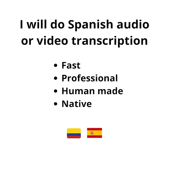 Gig Preview - Transcribe spanish audio or video