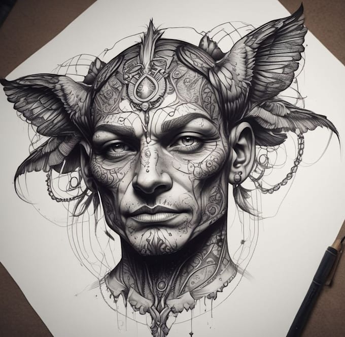 Bestseller - create a realistic tattoo design for you in black and white