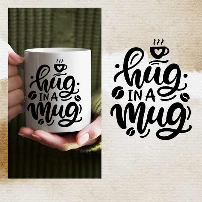 Gig Preview - Make custom mug printing, typography custom mugs for you