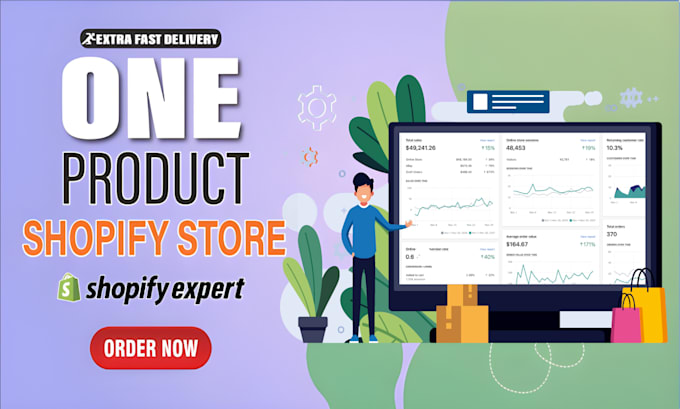 Gig Preview - Create a one product shopify dropshipping store or  website