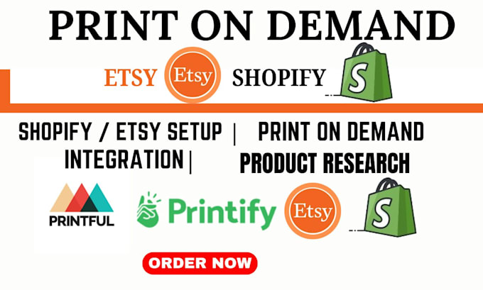 Gig Preview - Etsy shopify print on demand shopify website design redesign etsy pod store