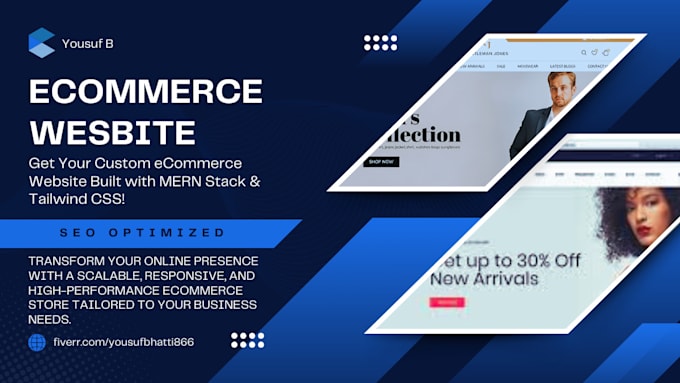 Gig Preview - Develop modern ecommerce website using mern with tailwind