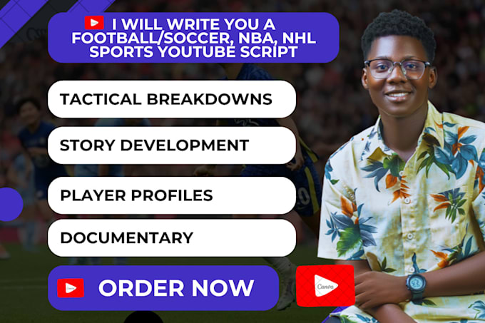 Gig Preview - Research and write engaging football youtube scripts